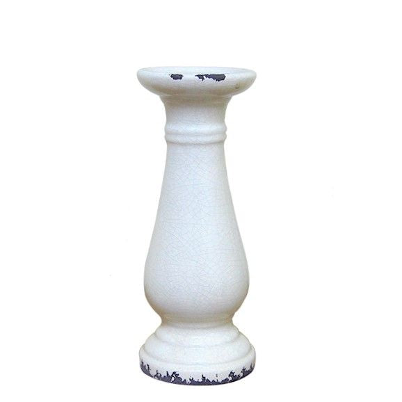 Large Ceramic Candle Stick - Cream