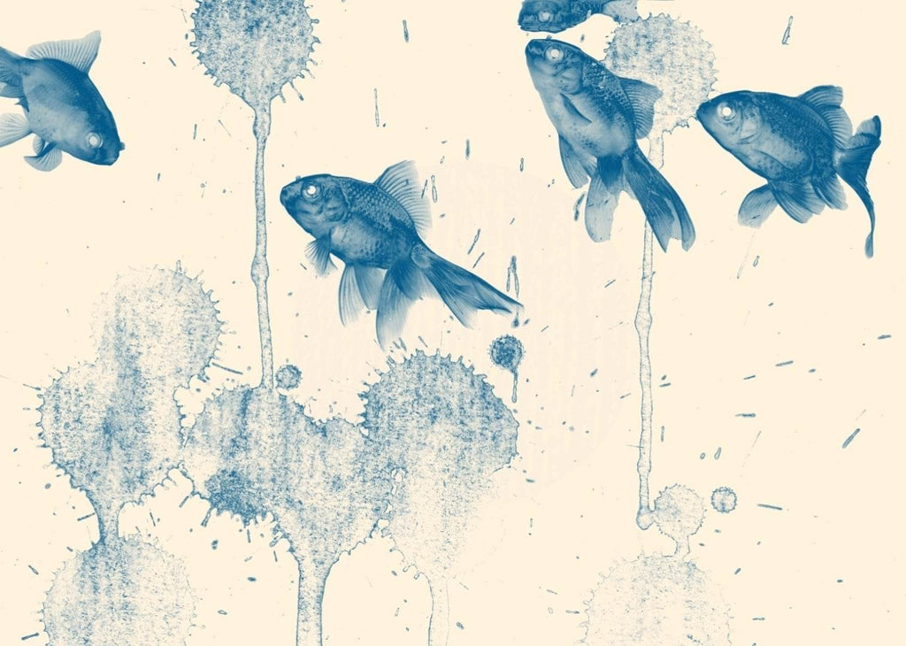Blue Fish - Mint Decoupage Paper