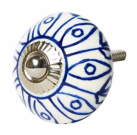 Ceramic Knob - Blue Pattern