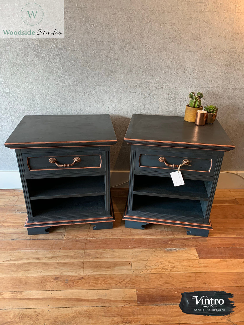 Bedside Tables - Nightfall and Copper