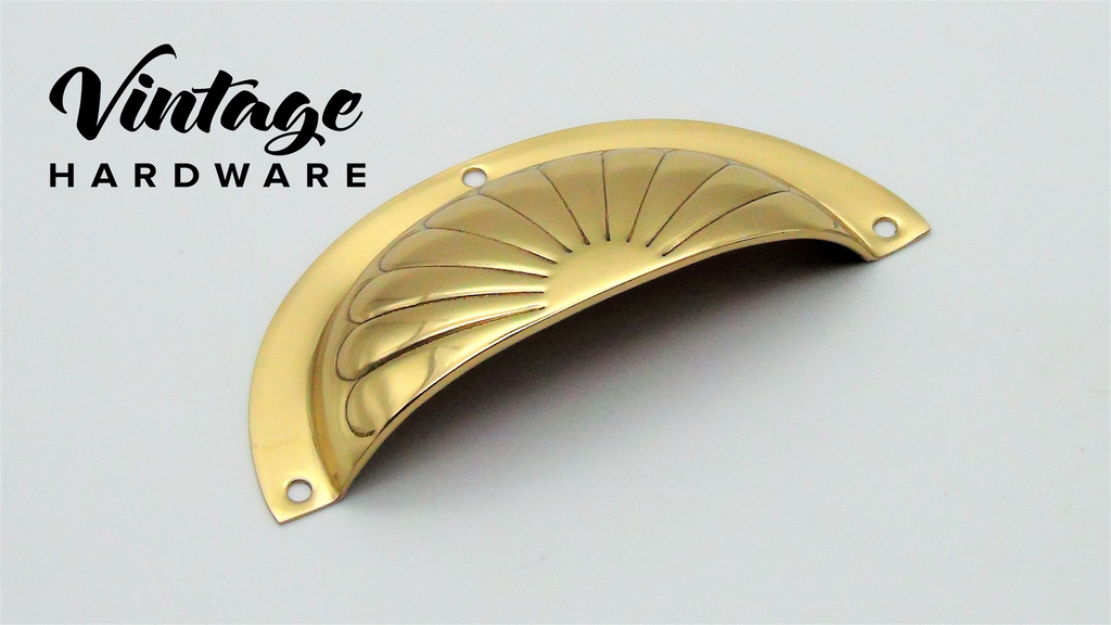 Polished Brass Fluted Draw Pull