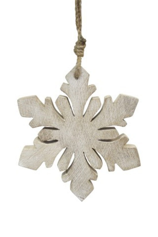 Timber Snowflake Hanging Decoration