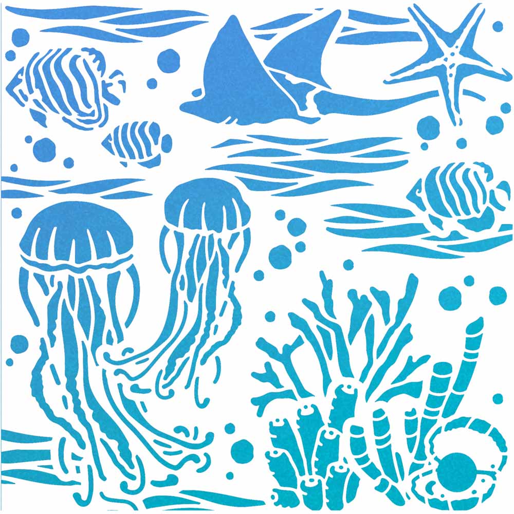 Ciao Bella Texture Stencil - Underwater