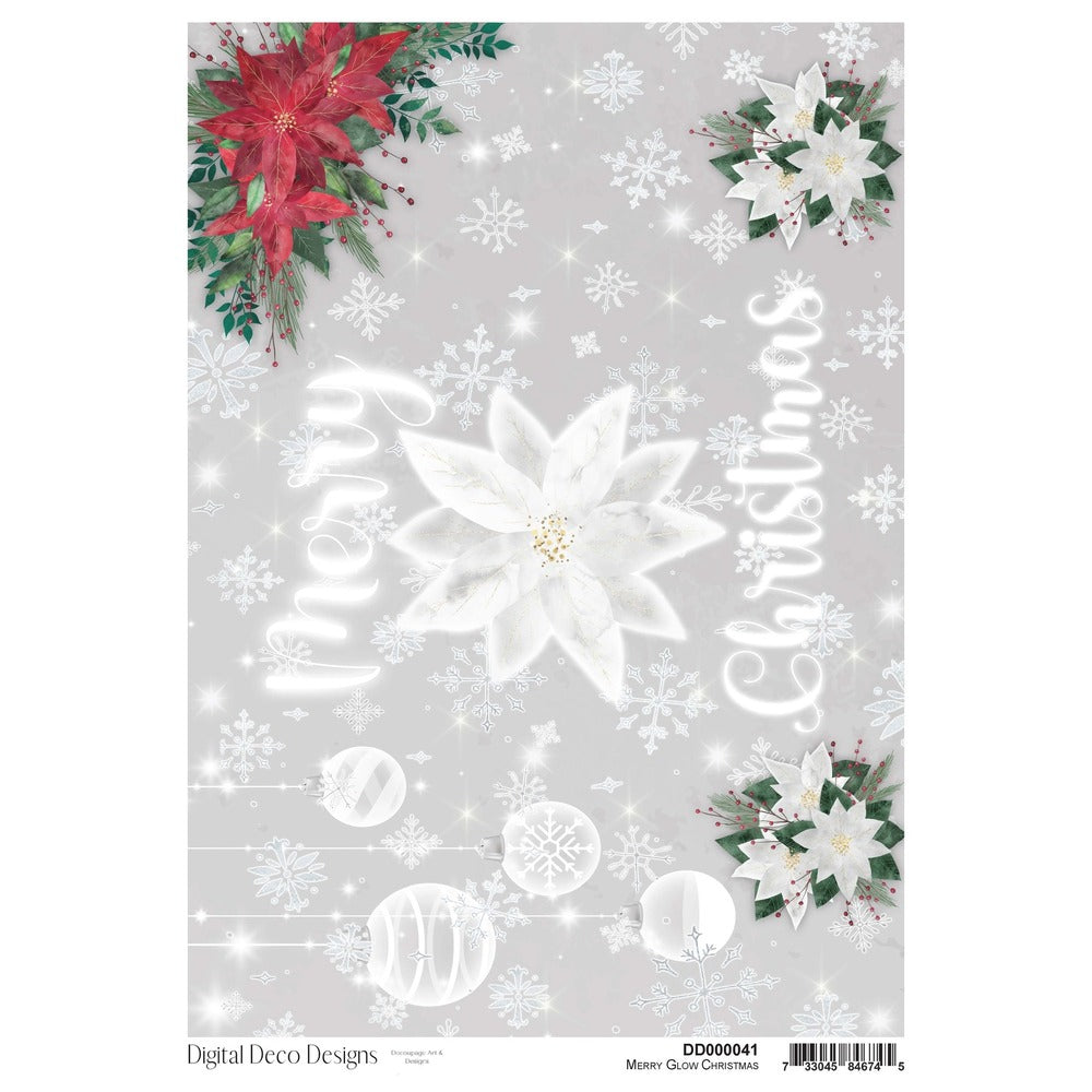 Merry Glow Christmas - A4 DDD Rice Paper
