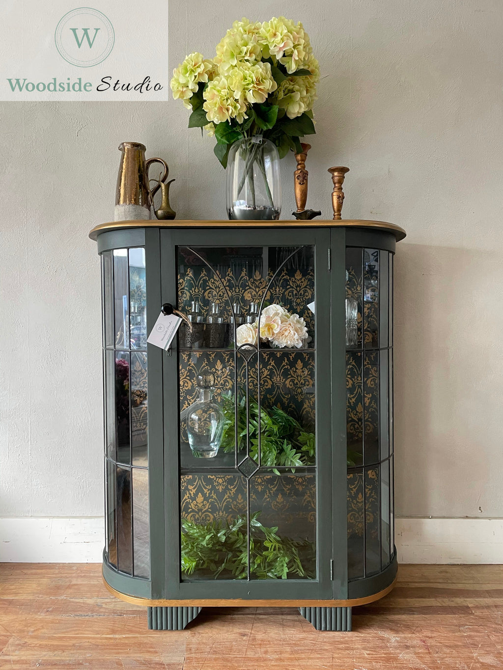 Stencilled China Cabinet