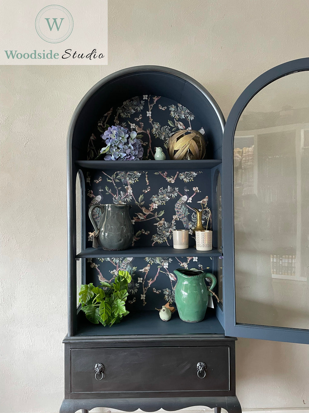 Pewter Arched Cabinet